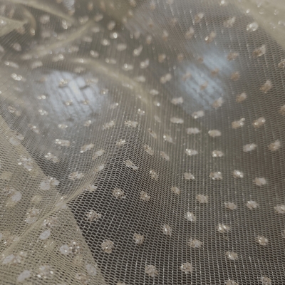 100% Polyester Sparkle Glitter Tulle Mesh Lightweight Breathable Quick-Dry Weft Knitted Fabric for Skirt & Dress Thick Density