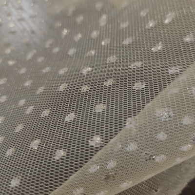 100% Polyester Sparkle Glitter Tulle Mesh Lightweight Breathable Quick-Dry Weft Knitted Fabric for Skirt & Dress Thick Density
