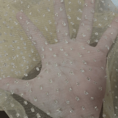 100% Polyester Sparkle Glitter Tulle Mesh Lightweight Breathable Quick-Dry Weft Knitted Fabric for Skirt & Dress Thick Density