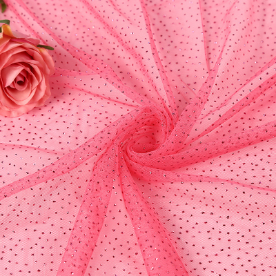 Stylish Lightweight 100% Polyester Warp Knitted Fabric Breathable Starry Dots Bronzing Mesh Sequin Yarn Glitter Powder Sprinkles