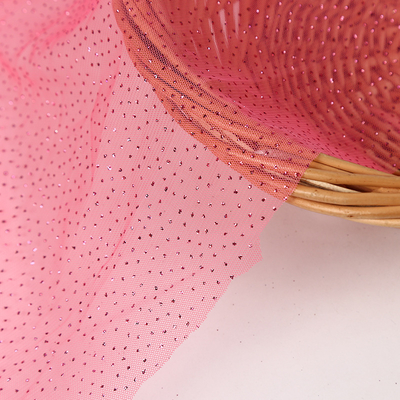 Stylish Lightweight 100% Polyester Warp Knitted Fabric Breathable Starry Dots Bronzing Mesh Sequin Yarn Glitter Powder Sprinkles