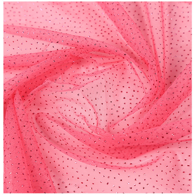 Stylish Lightweight 100% Polyester Warp Knitted Fabric Breathable Starry Dots Bronzing Mesh Sequin Yarn Glitter Powder Sprinkles