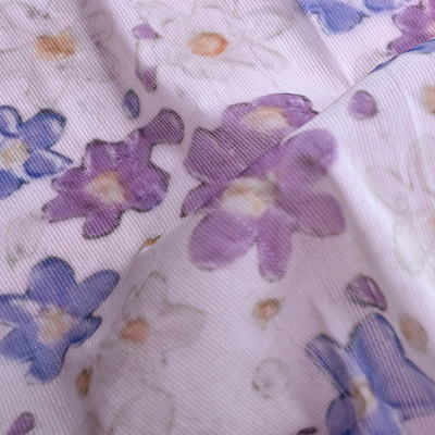 Women's Fashionable 100% Polyester Fabric Body Shaping Intimates Korean Mesh Digital Trumpet Flower Print Four-Sided Stretch