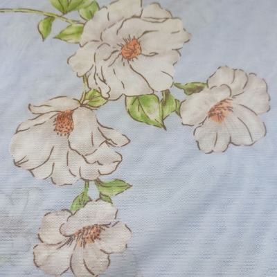 Wholesale Breathable Floral Design Knitted Mesh Fabric Durable Printed Cloth for Clothing Bedding & Decoration Use