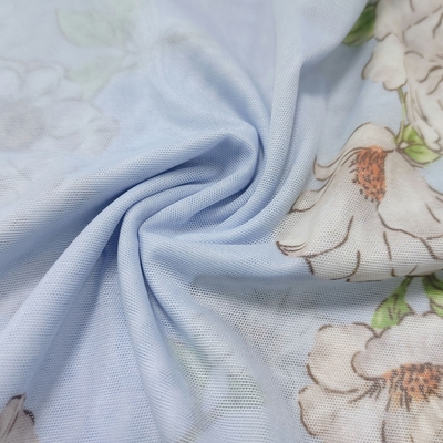 Wholesale Breathable Floral Design Knitted Mesh Fabric Durable Printed Cloth for Clothing Bedding & Decoration Use