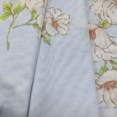Wholesale Breathable Floral Design Knitted Mesh Fabric Durable Printed Cloth for Clothing Bedding & Decoration Use