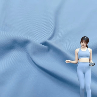 Quick-Drying Summer Running Yoga Sportswear Knit Fabric Recycled Nylon Spandex Plain Dyed Tricot Knitted Stretch Clothing
