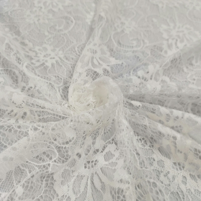 Wide Nylon Spandex Floral Lace Fabric 87 GSM Lightweight 4-Way Stretch Soft Breathable 1 Yard for Lingerie