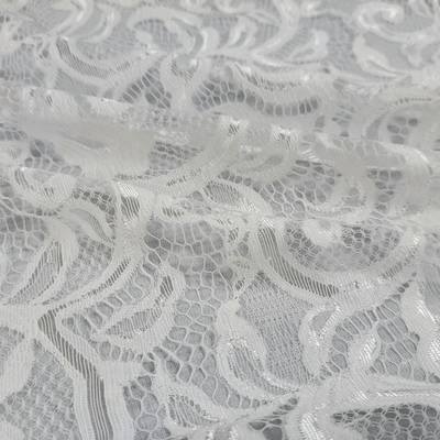 Wide Nylon Spandex Floral Lace Fabric 87 GSM Lightweight 4-Way Stretch Soft Breathable 1 Yard for Lingerie