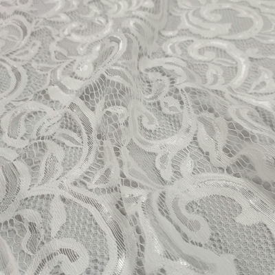 Wide Nylon Spandex Floral Lace Fabric 87 GSM Lightweight 4-Way Stretch Soft Breathable 1 Yard for Lingerie