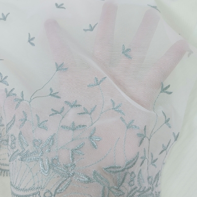 Floral Embroidered Tulle Lace Trim Multicolor Eco-Friendly French Lace for Wedding Dresses Stylish Mesh Embroidery Decoration