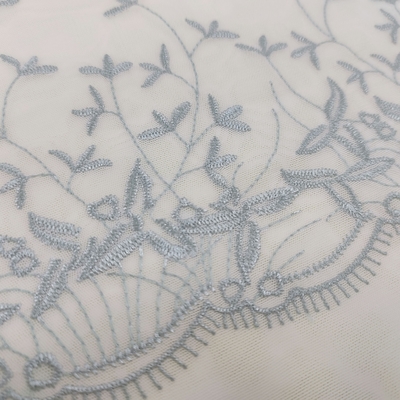 Floral Embroidered Tulle Lace Trim Multicolor Eco-Friendly French Lace for Wedding Dresses Stylish Mesh Embroidery Decoration