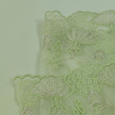 Popular Eco-Friendly Floral Embroidery Lace Trim Colorful Shiny Flower on French Lace Fancy Tulle From Factory Price