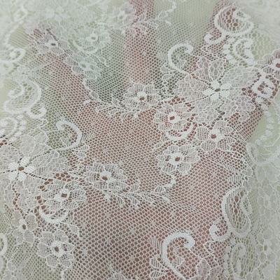Hot Selling White Handmade Lace Trim with Exquisite Mesh Border Embroidered Applique for Wedding Dress Fancy French Style Fabric