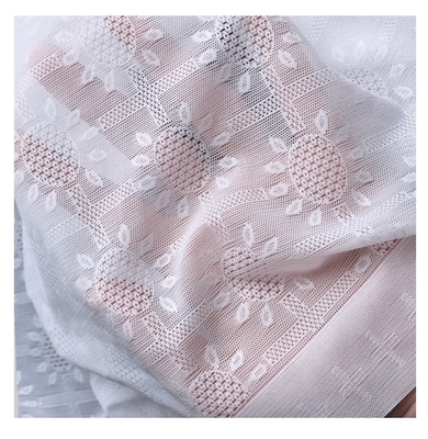 100% Nylon Sport Running Dobby Style Mesh Fabric White Floral Sequin Embroidered Dress for Boys Girls Stretch Mesh Sequin Dangle