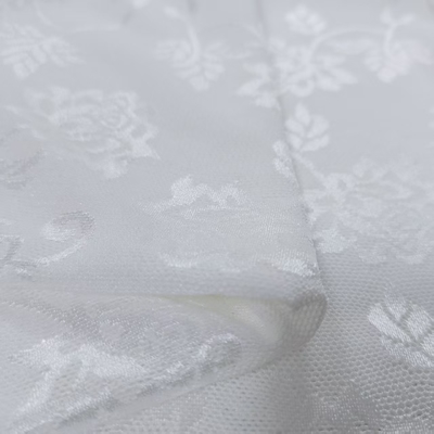 Women's Multi-Color Nylon Jacquard Mesh Lace Fabric with Gold Thread Flowers Embroidery for Dresses
