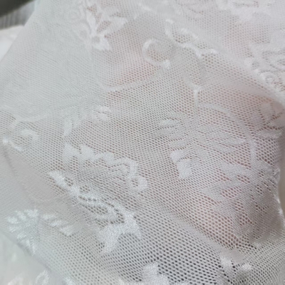 Women's Multi-Color Nylon Jacquard Mesh Lace Fabric with Gold Thread Flowers Embroidery for Dresses