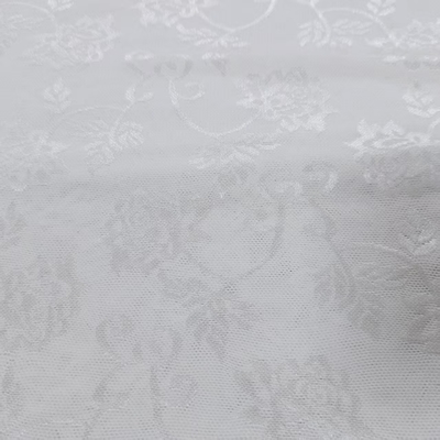 Women's Multi-Color Nylon Jacquard Mesh Lace Fabric with Gold Thread Flowers Embroidery for Dresses