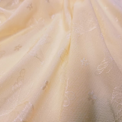 Premium Beige Butterfly Floral Lace Fabric Mesh Material for Apparel Bridal Wear Decorative Creations