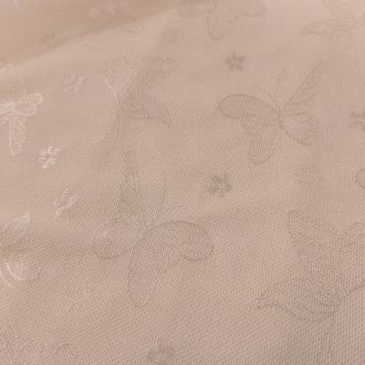 Premium Beige Butterfly Floral Lace Fabric Mesh Material for Apparel Bridal Wear Decorative Creations