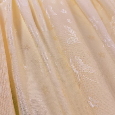 Premium Beige Butterfly Floral Lace Fabric Mesh Material for Apparel Bridal Wear Decorative Creations