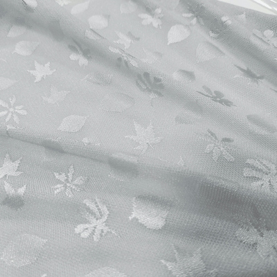Gray Leaf Floral Lace Fabric Premium Mesh Material for Apparel Dresses Decorative Crafts