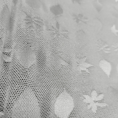 Gray Leaf Floral Lace Fabric Premium Mesh Material for Apparel Dresses Decorative Crafts