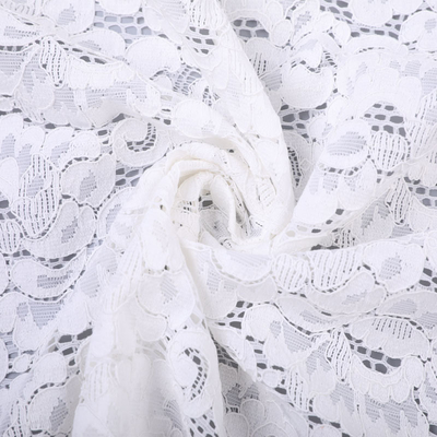 Women's New White Bra Intimates and Long Wedding Dress Skirt Materials Spot Eyelash Lace Fabric for Dress Making