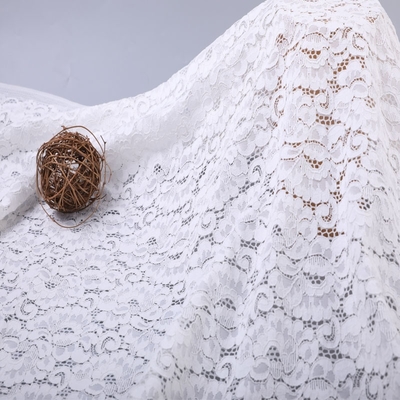 Women's New White Bra Intimates and Long Wedding Dress Skirt Materials Spot Eyelash Lace Fabric for Dress Making