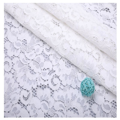 Women's New White Bra Intimates and Long Wedding Dress Skirt Materials Spot Eyelash Lace Fabric for Dress Making