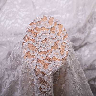 2025 Autumn Winter Women's Wedding Long Dress Breathable Lace Knitted Home Textile Hollow Lace Fabric Edge Plain Dyed Fashion
