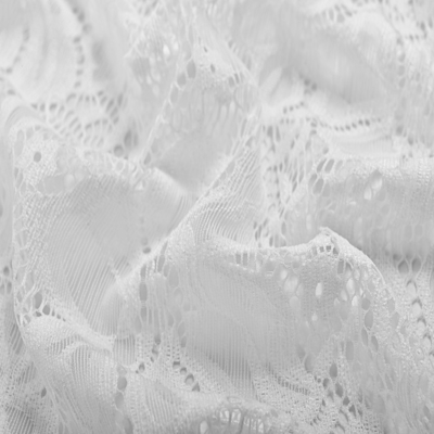 Luxury White Sequin Mesh Lace Fabric for Wedding and Evening Dresses Made from Nylon