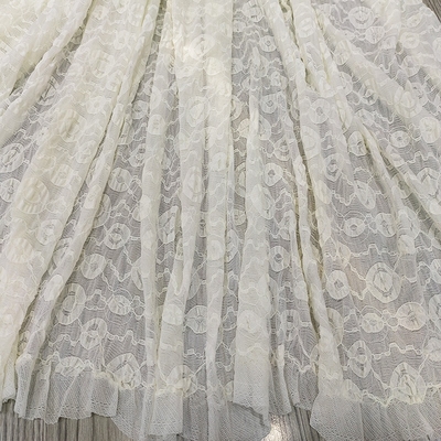 High Quality Women's Jacquard Tulle Lace Bra Underwear Eco-Friendly Knitted Nylon Spandex Elastic Lace Flower-Printed Fabric Low