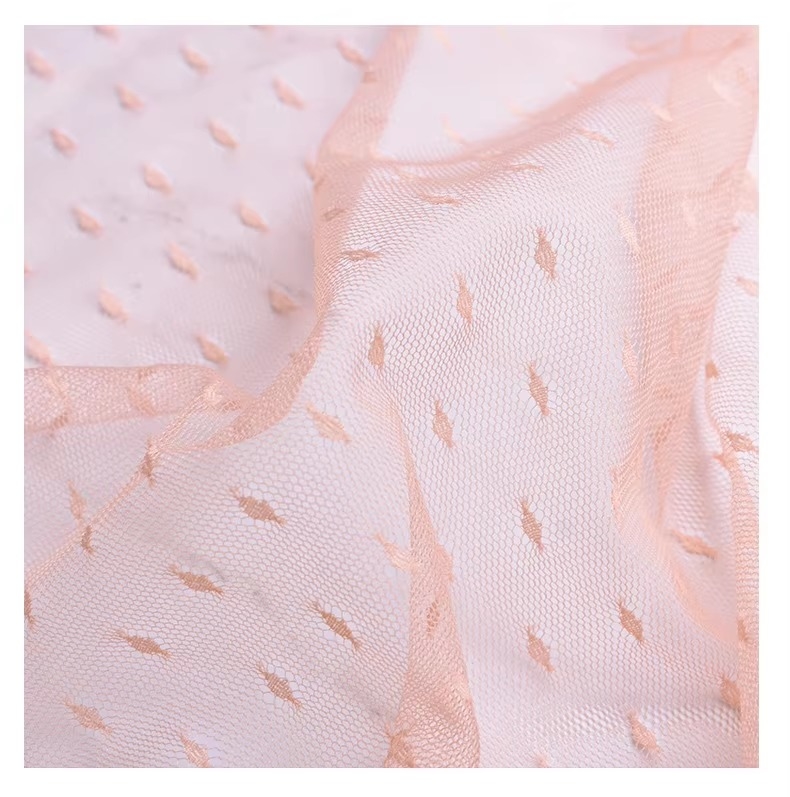 100% Nylon Lace Fabric New Design Soft Hand Feel Crochet Embroidery Woven Technics Lightweight Breathable Waterproof Plain