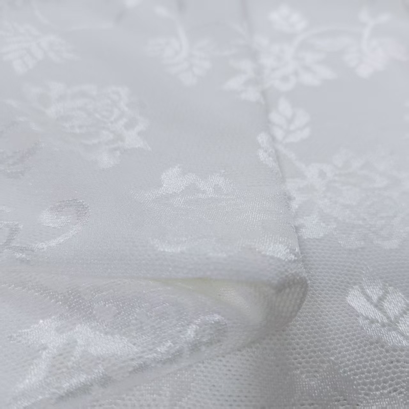 Women's Multi-Color Nylon Jacquard Mesh Lace Fabric with Gold Thread Flowers Embroidery for Dresses