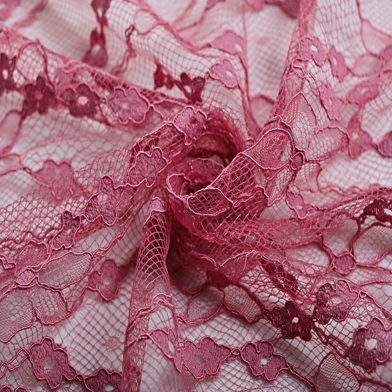Women's Spring Summer Long Skirt with Nylon Flower Embroidered Lace Fabric Factory's New Collection Lace Intimates Bra